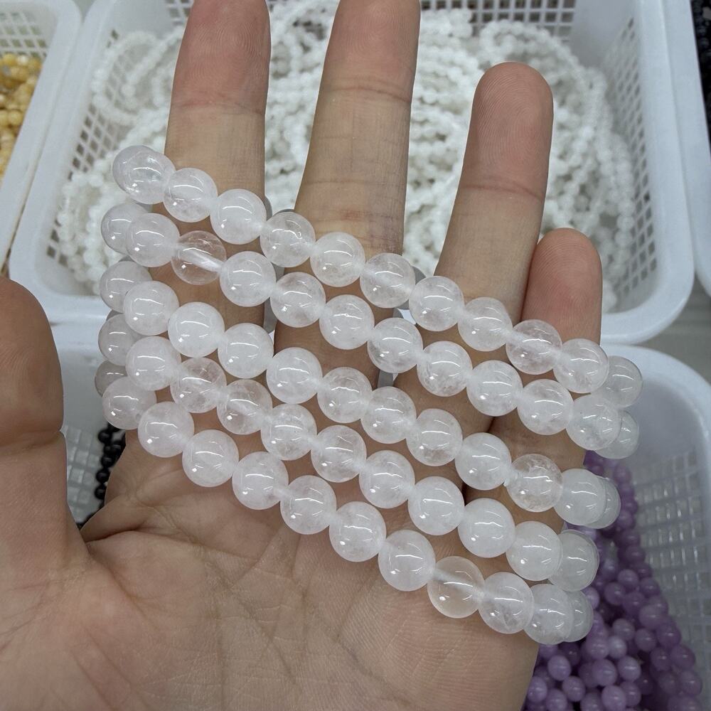 8MM White Jade Bracelet